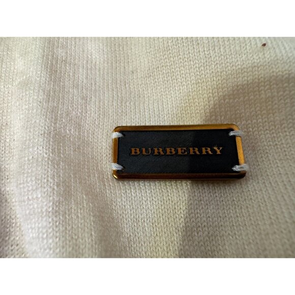 $395 Burberry London Beige Luxury Merino Wool Minimalist Sweater Pullover Sz L - Picture 8 of 16